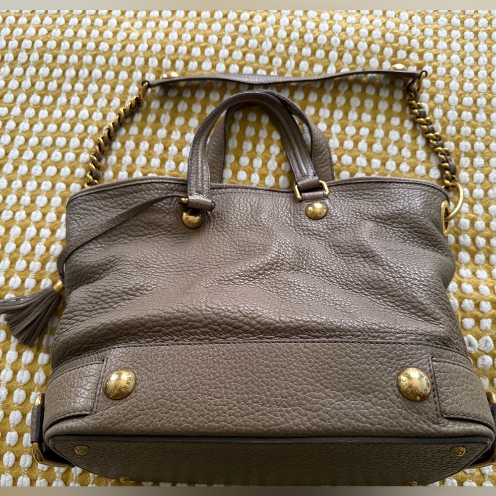 DOLCE & GABBANA Taupe Leather Tote Bag
